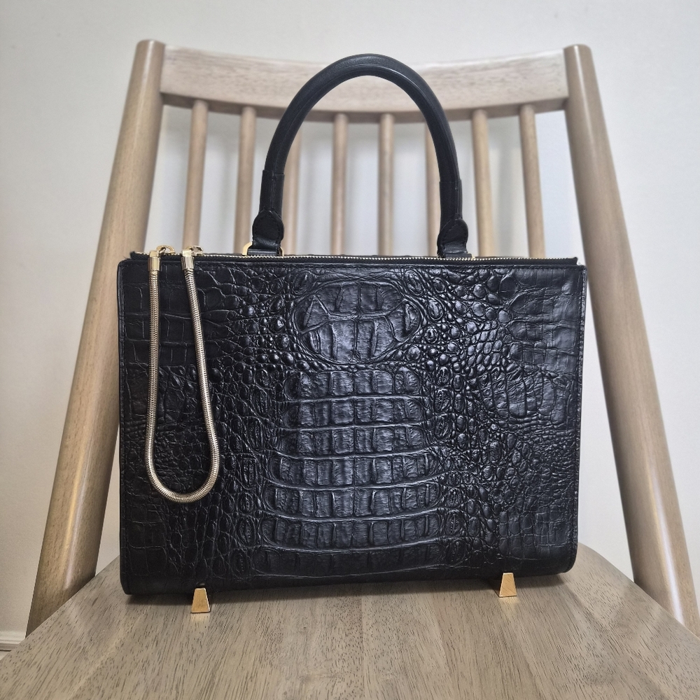 Alexander Wang Chastity Black Croc-Embossed Bag - Picture 4 of 11